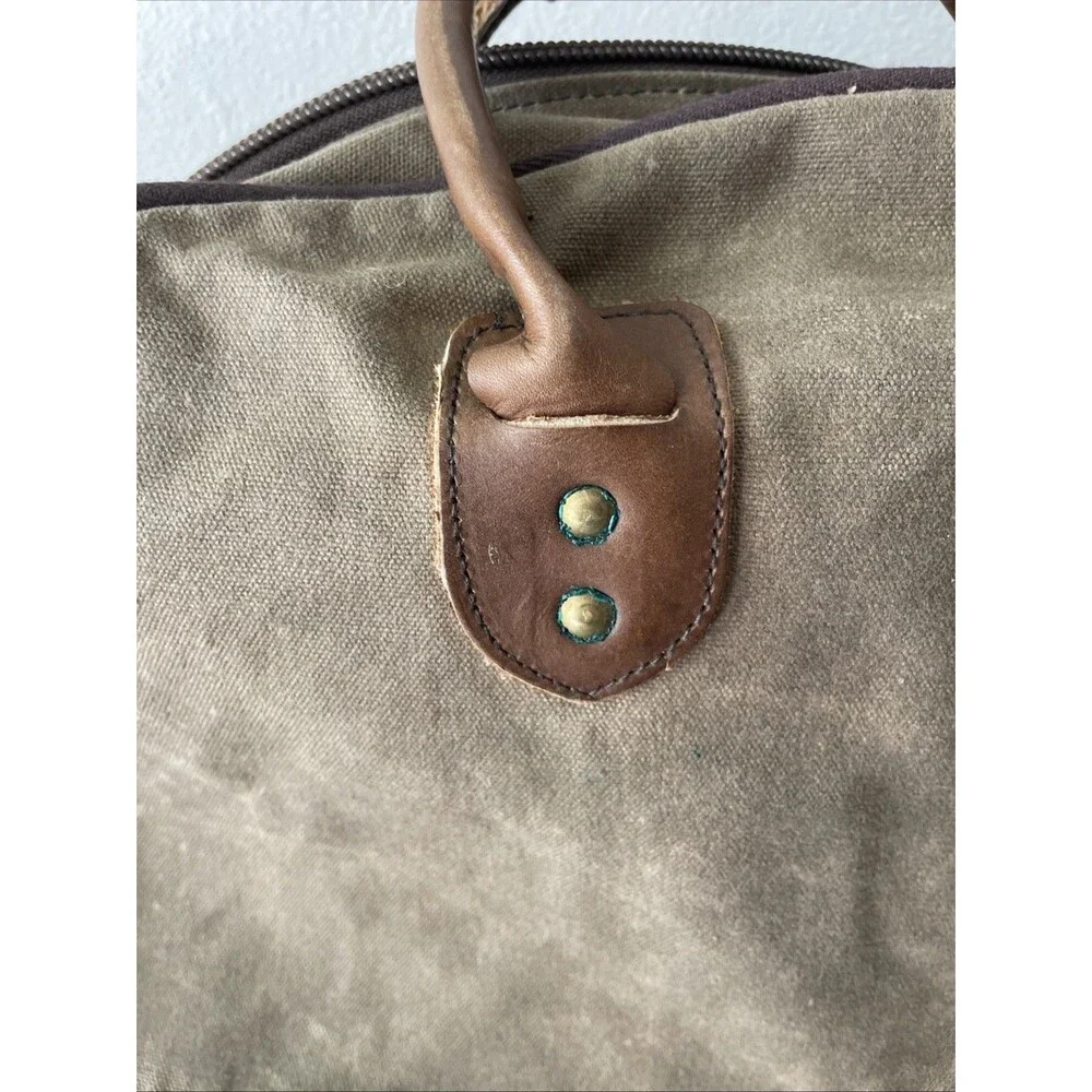 Frost River Canvas Duffle Bag Waxed Leather Straps Duluth Minnesota Brown